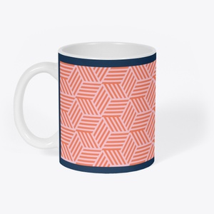 Mug 3D illusion in red and white