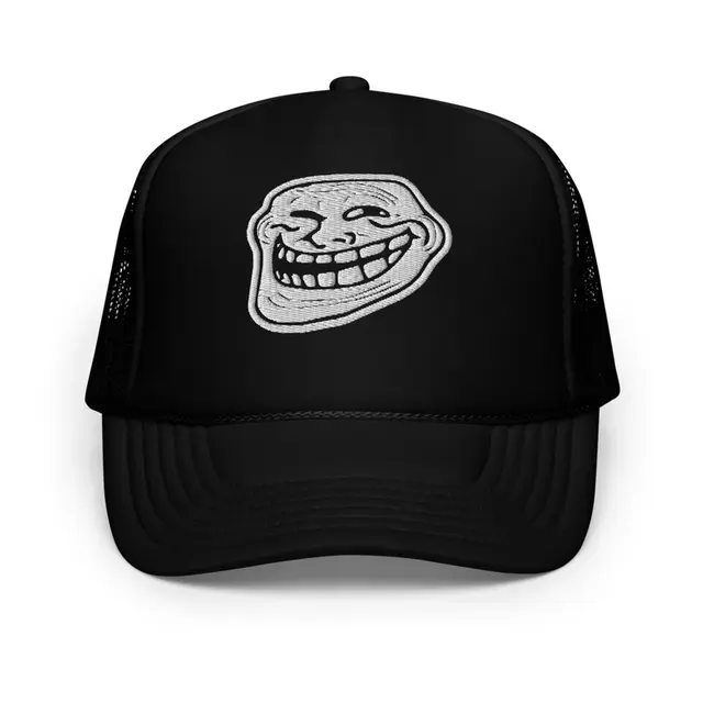 Hat with the troll face.